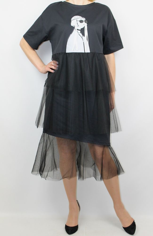Платье Verda Чорний цвет (VD20SDRE329-46)