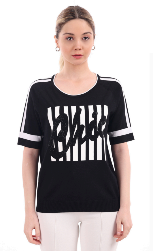 Футболка Sempre Чорно-білий колір (SP2505Bk-L-XL) Футболка Sempre Чорно-білий колір (SP2505Bk-L-XL)