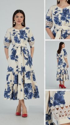 Сукня DZYN Біло-синій колір (DZ9622BL-42)