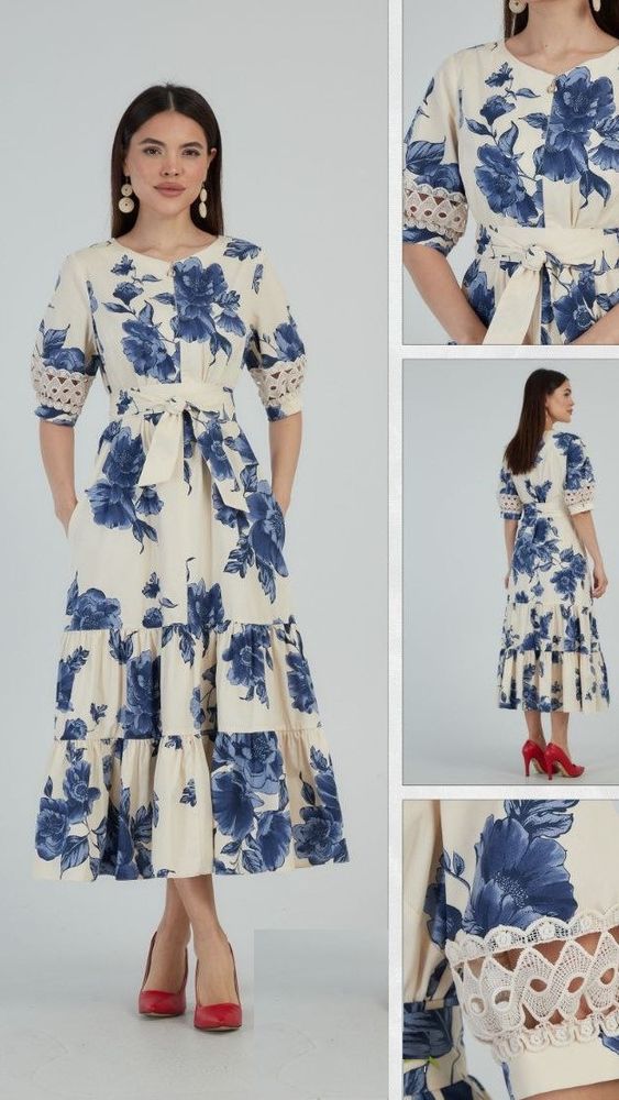 Сукня DZYN Біло-синій колір (DZ9622BL)