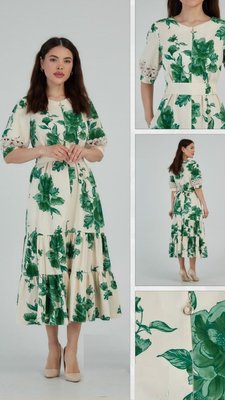 Сукня DZYN Біло-зелений колір (DZ9622Gn-40)