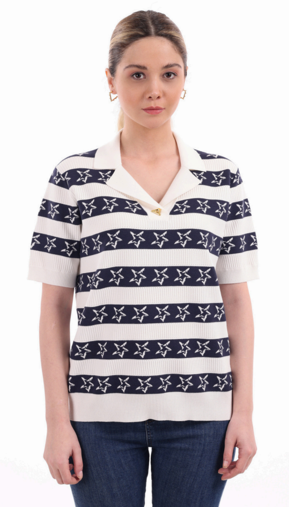 Поло Sempre Біло-синій колір (SP2513-L-XL) Поло Sempre Біло-синій колір (SP2513-L-XL)
