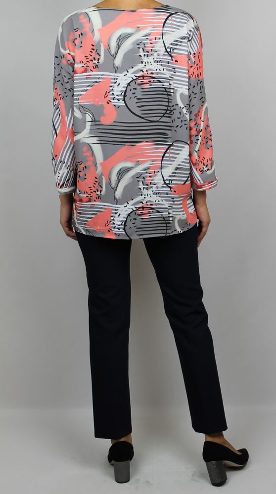 Блуза Perzoni Сірий/Кораловий колір (PRZ4271)